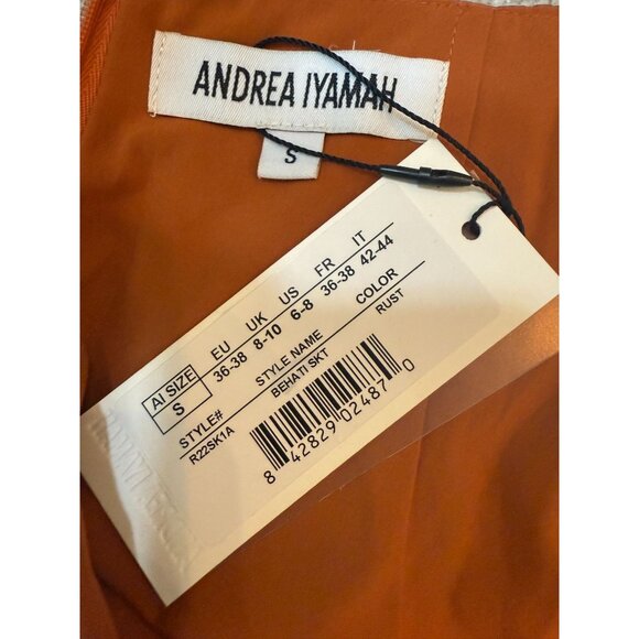 NWT Andrea Iyamah Behati Cropped Top & Wrap Midi Skirt Set Rust Size S - Picture 7 of 16